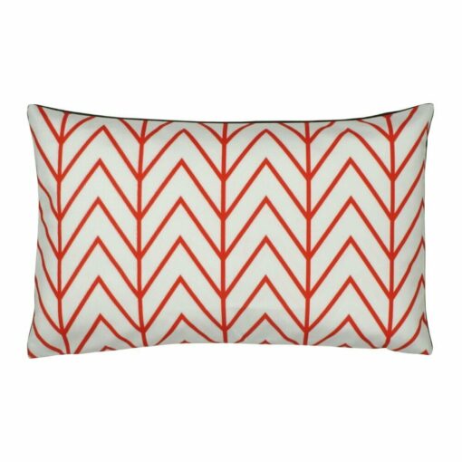 rectangular cushion in Red Thin Chevron pattern