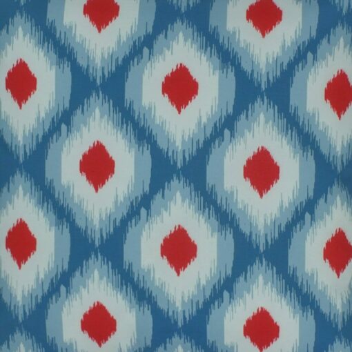 closer look at a Outdoor cushion in Blue Fire pattern