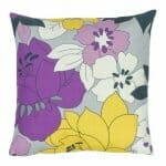 Cushion Cover in Violet White and Mustard Floral pattern - 45x45cm