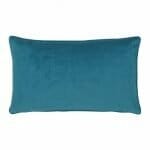 a blue rectangular cushion in velvet fabric. - 30x50cm