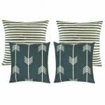 A pair of navy stripes cushion cover and a pair of arrow design cushion cover.