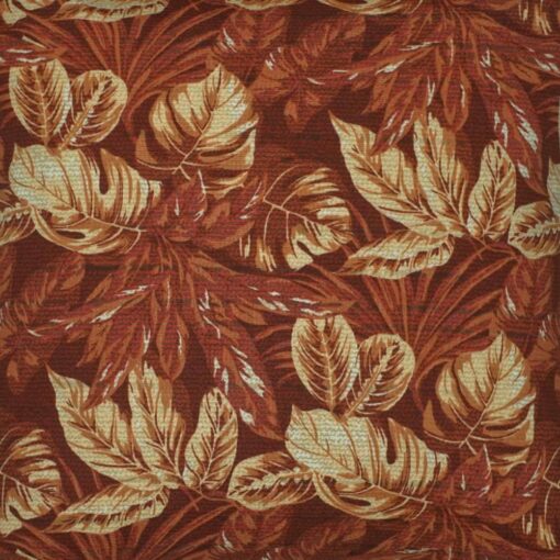 Close up photo Leaf patterned in deep red cushion cover