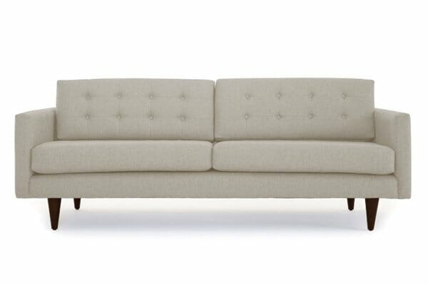Empty beige coloured sofa