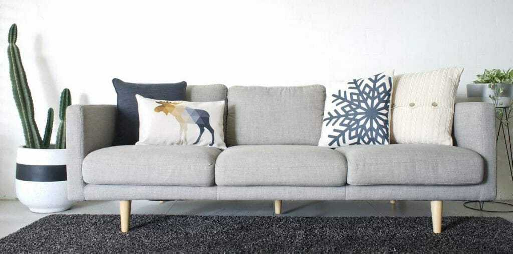 Scandinavian inspire cushions in blue and cream.