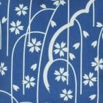 close up of the blue and white leaf cotton linen 45cmx45cm