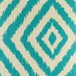 close up of teal cushion cover with diagonal design made from cotton linen in 45cmx45cm