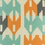 45cmx45cm aqua blue, orange and dark grey cotton linen cushion cover