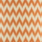 Close up of the orange chevron pattern cotton linen cushion cover