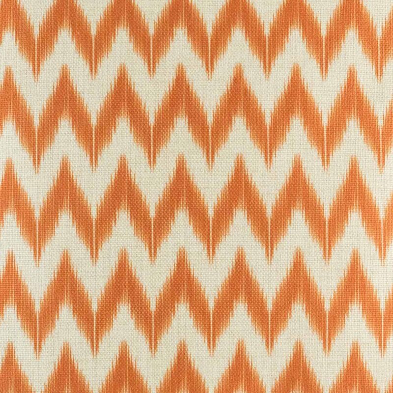 Close up of the orange chevron pattern cotton linen cushion cover