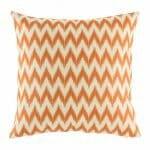 picture of cooton linen cushion in orange chevron design (45cmx45cm)