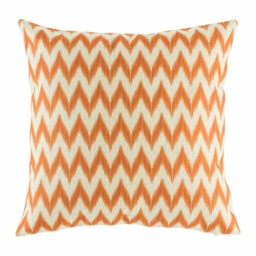 picture of cooton linen cushion in orange chevron design (45cmx45cm)