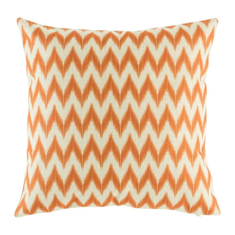 Cedar Chevron Cushion Cover 1 picture of cooton linen cushion in orange chevron design (45cmx45cm)