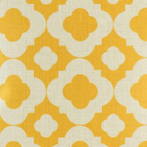 Closer look at the yellow and white Cotton linen cushion cover (45cmx45cm)