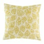 Picture of 45cmx45cm cotton linen cushion with golden yellow leaves design