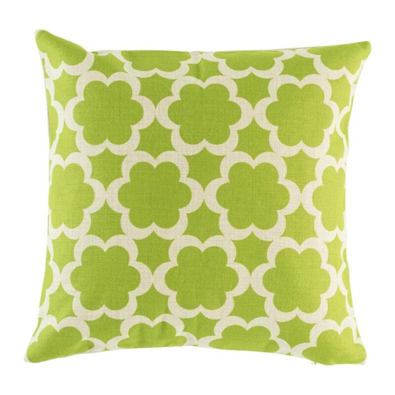 Havana Bloom Cushion Cover 45cmx45cm green flower pattern cotton linen cushion cover