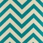 Close up photo of teal and white zigzag pattern cotton linen cushion (45cmx45cm)