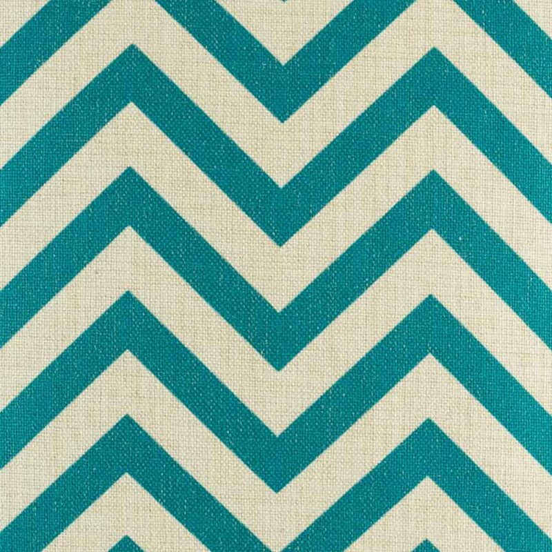 Close up photo of teal and white zigzag pattern cotton linen cushion (45cmx45cm)