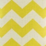 Vibrant yellow Cotton Linen cushion with Chevron pattern (CLOSE UP)