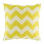 Chevron Cotton Linen Cushion cover in Vibrant yellow (45cmx45cm)