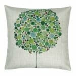 Cotton linen Cushion i Different shades of green bubbles. (45cmx45cm)