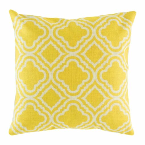 Yellow and white different patters 45cmx45cm cotton linen cushion