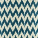 Close up of the 45cmx45cm chevron patterned cotton linen cushion in navy blue