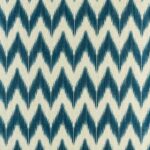 Close up of the 45cmx45cm chevron patterned cotton linen cushion in navy blue