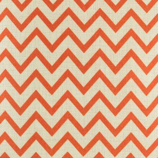 Close up of the small red chevron cushion made from cotton linen (45cmx45cm)