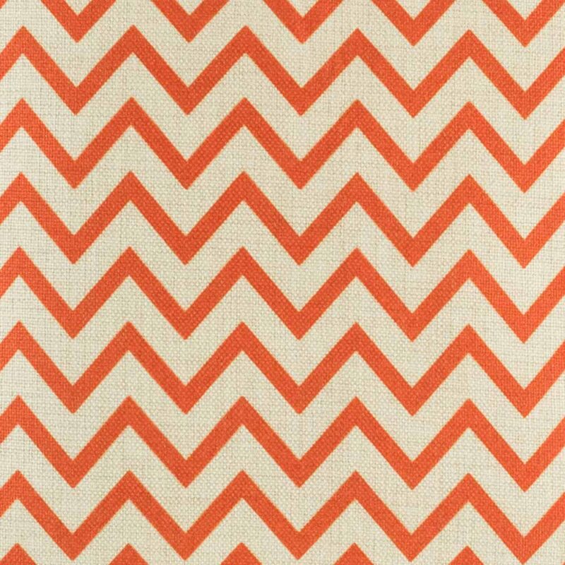 Close up of the small red chevron cushion made from cotton linen (45cmx45cm)