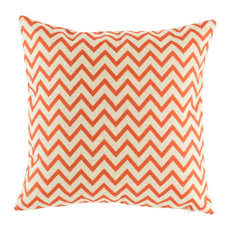 Elfin Zig Zag Cushion Cover - Red 45cmx45cm Small Chevron pattern in Red Cotton linen cushion cover