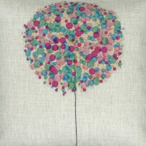 (45cmx45cm) bubbles in different shades of purple cotton linen cushion (CLOSE UP)