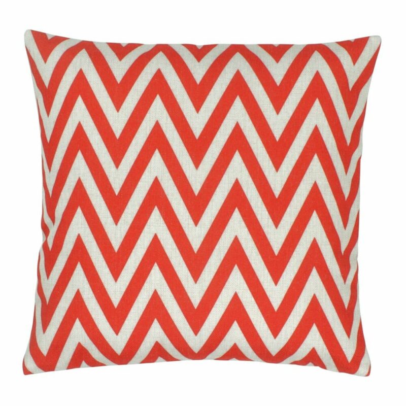 Red Zig Zag Cushion Cover 45cmx45cm red chevron cotton linen cushion