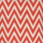 closer look of the red cotoon linen cushion cover with chevron design