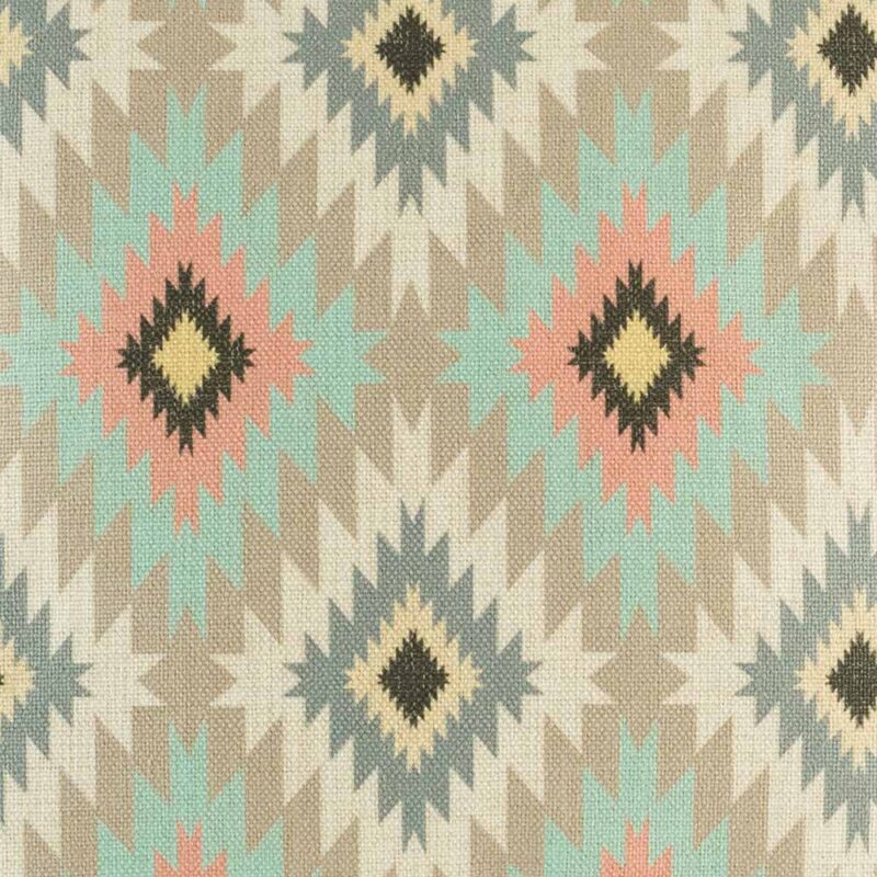 close up look of the yellow,blue,pink and black diamond pattern 45cmx45cm cotton linen cushion