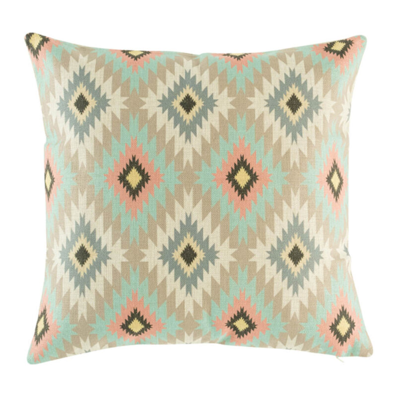 Azura Illusions Cushion Cover pastel colour diamond pattern 45cmx45cm cotton linen cushion cover