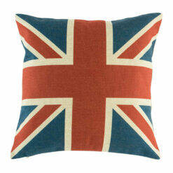 Red, Blue and White cotton linen cushion (45cmx45cm)