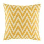 45cmx45cm cushion cover with yellow chevron design(Made from Cotton LInen)
