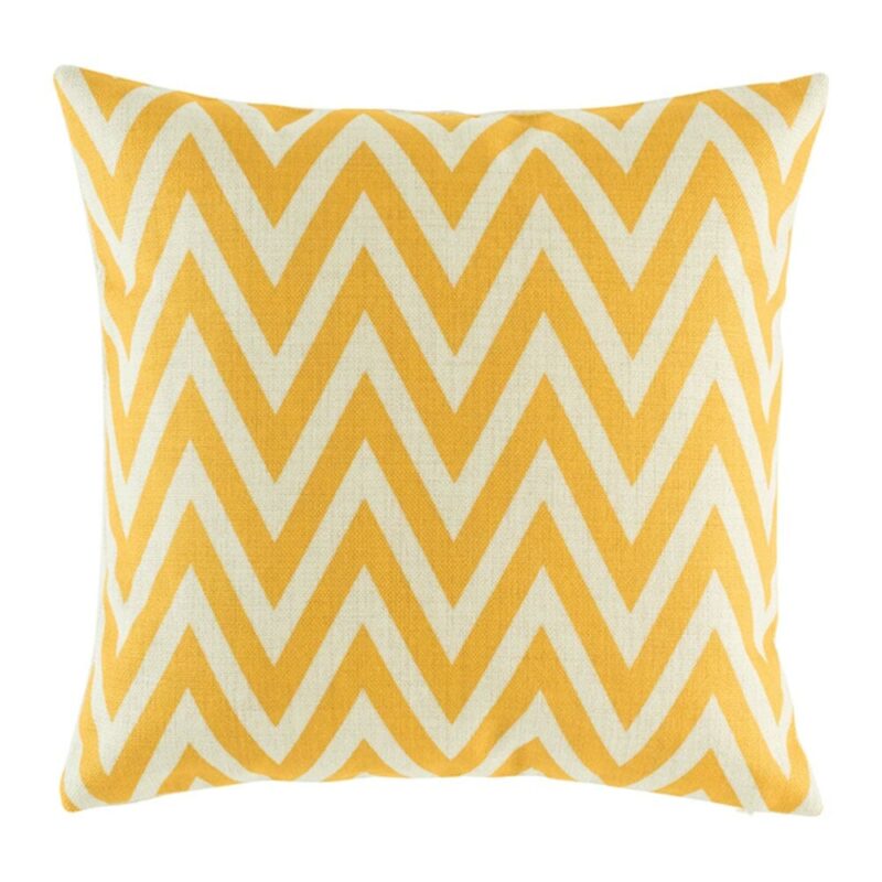 Yellow Zig Zag Cushion Cover 45cmx45cm cushion cover with yellow chevron design(Made from Cotton LInen)
