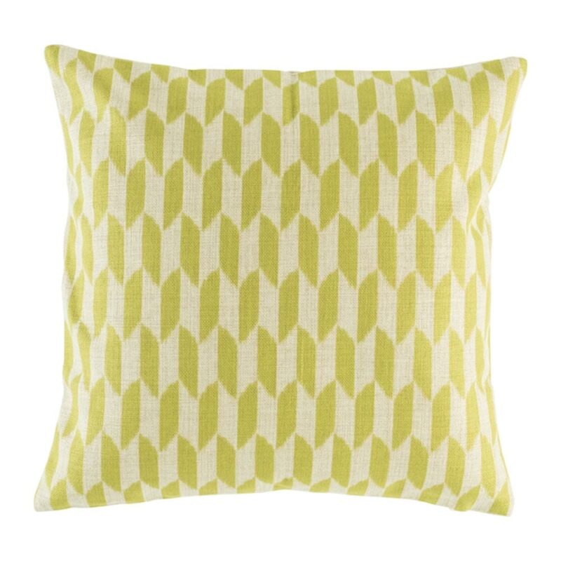 Zula Illusions Cushion Cover green and white cotton linen cushion cover(45cmx45cm)