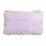 Back image of pink 30cm x 50cm rectangular faux fur cushion cover