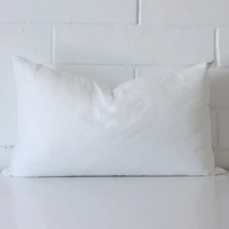 30×50-cushion-insert-inner-faux-feather A 30x50 cushion insert inner made with faux feather filling.