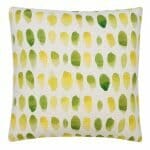 Photo of watercolour motif cushion with yellow and green dots