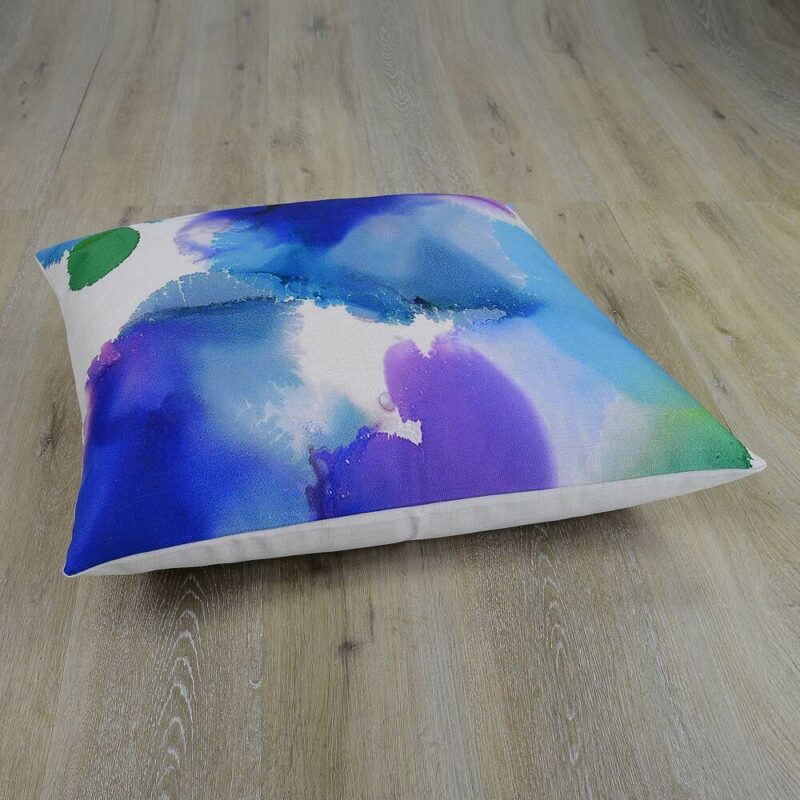 Basia Impressions Floor Cushion Cover - 70cm x 70cm SC270-70 Image of large cushion cover in blue watercolour pattern