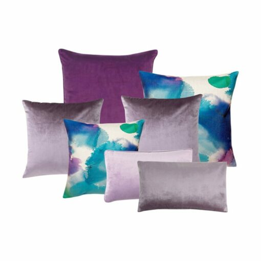 7 cushion cover collection in purple, plum and lilac colours