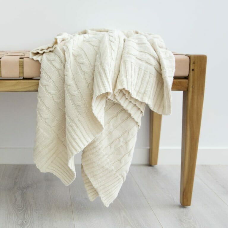 Beige Knitted Throw 150x130cm