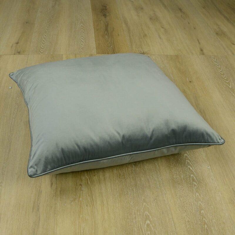 Blue Grey Velvet Floor Cushion Cover – 70cm x 70cm - SC432-70 Large grey floor cushion cover made of soft velvet fabric