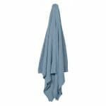 Attractive knitted blanket in blue colour crafted from 100% cotton