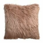 Photo of blush faux fur cushion cover in 45cm x 45cm size
