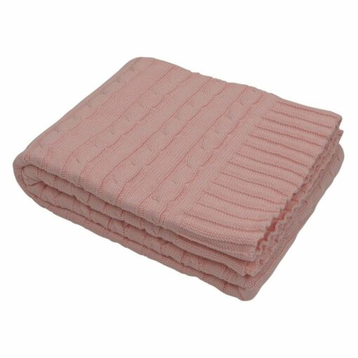 Enticing blush pink throw blanket made of pure cotton