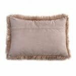 Zipper side of blush pink rectangular cushion in 30cm x 50cm